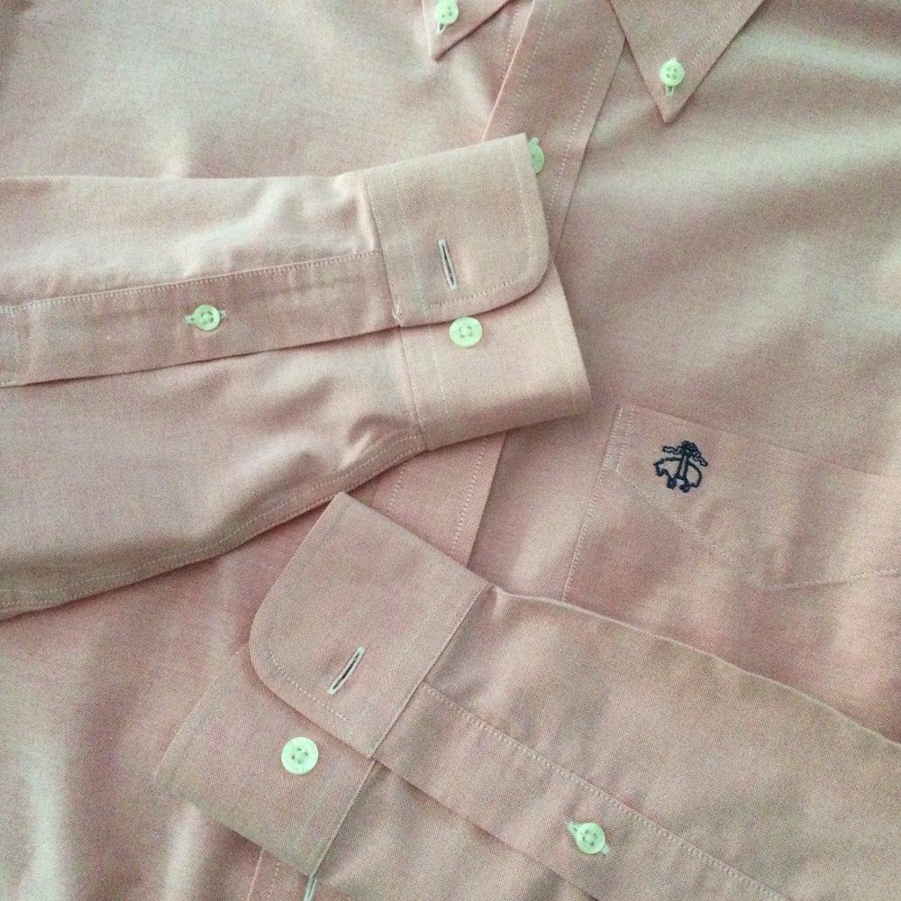 Brooks Brothers No Iron Button Down Dress Shirt Size Medium